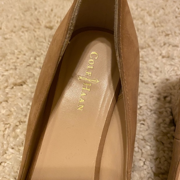 Cole Haan cork wedge nude tan platform heel size 7 - Picture 3 of 3